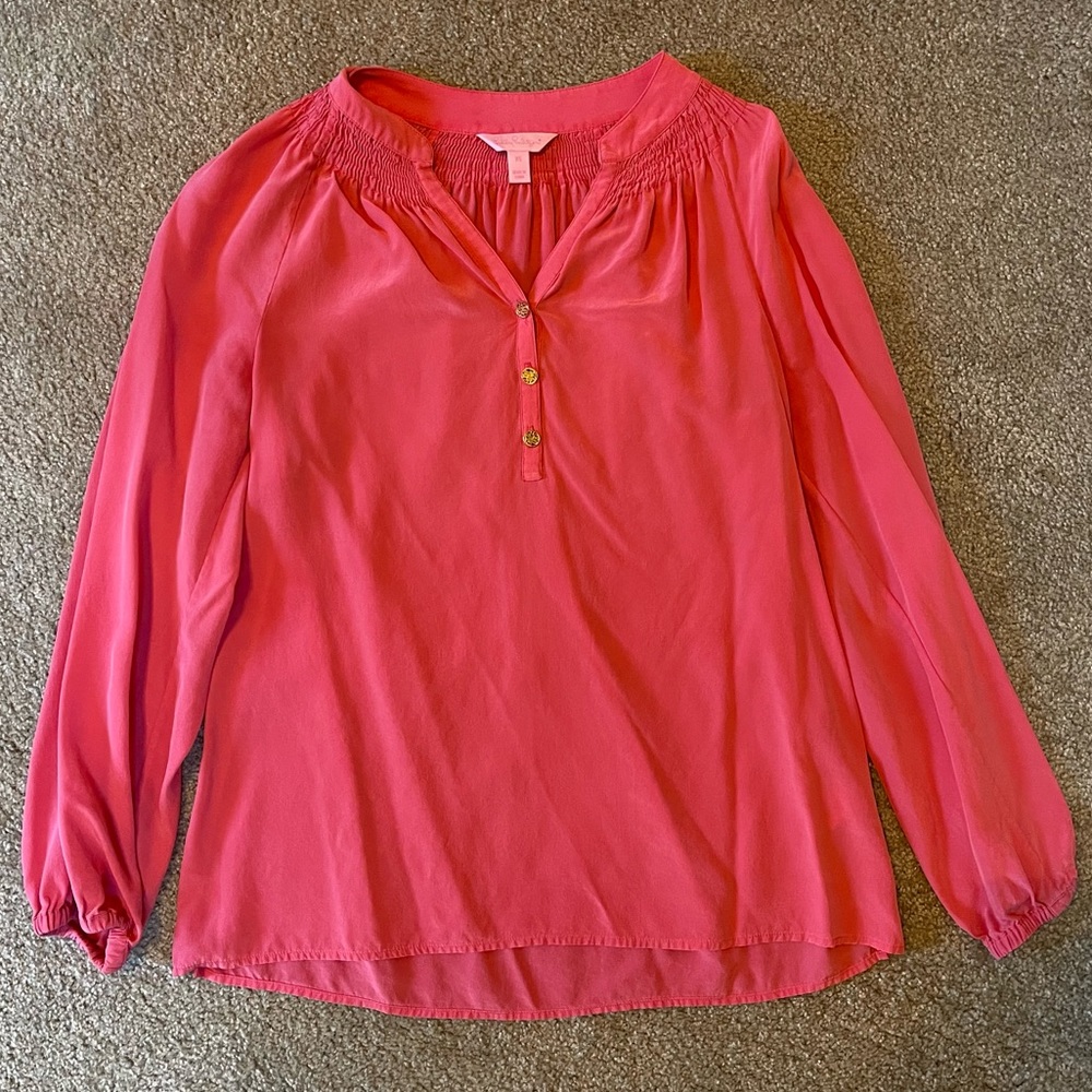 Lilly Pulitzer 100% silk blouse size XS